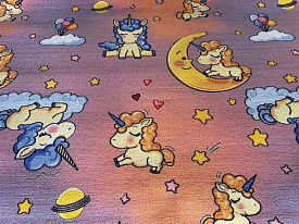 Детский ковер-палас ВЕСЕЛЫЕ ЕДИНОРОГИ 2228 розовый