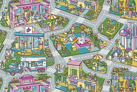 Детский ковер-палас с дорогами Alley