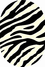 Ковер VISION DELUXE d130 L.CREAM-BLACK Овал