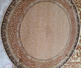 Индия шерсть шелк 14x14 864 BEIGE/RUST Круг