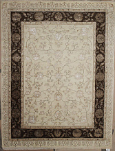 Ковер Индия шерсть шелк 14x14 818A IVORY / D.BROWN