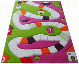 Детский развивающий игровой рельефный 3D ковер Игровая тропинка розовый