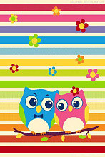 Детский ковер KIDS 8195 44933. Совята и радуга