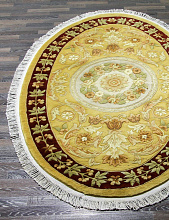 Ковер 90 LINE WOOLEN HANDK-KNOTTED SHD-3 BEIGE / RED Овал