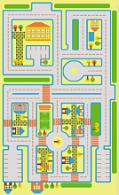 Детский 3D ковер с дорогами КИНДЕР Городок с дорогами 51080