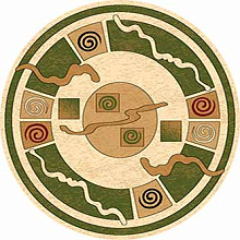 Ковер OLYMPOS d077 CREAM-GREEN Круг