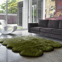 Овчина высокоплотная (накидка/ковер) ШЕСТЕРНАЯ мох